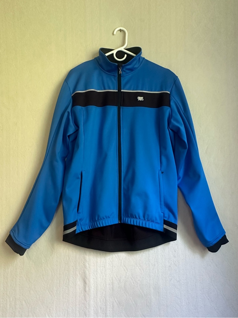 Souke Sports Cycling Men's Blue Full-Zip Athletic Jacket Sz L 3 Back Pouches